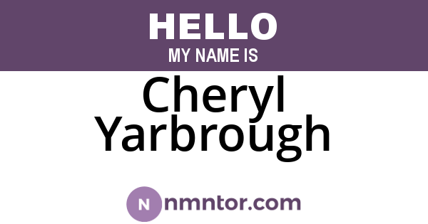 Cheryl Yarbrough