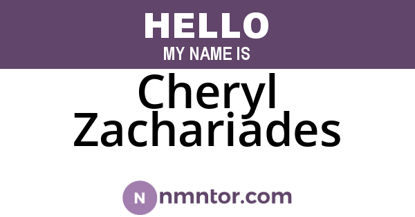 Cheryl Zachariades