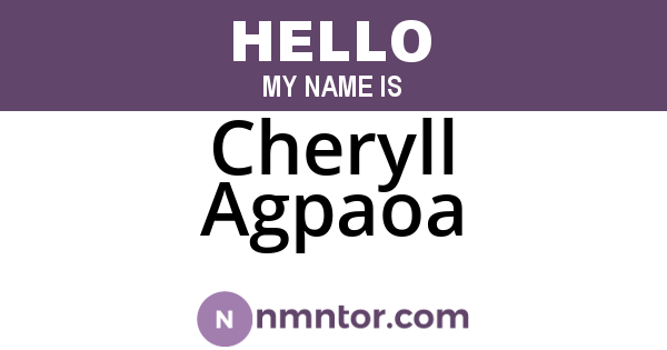 Cheryll Agpaoa