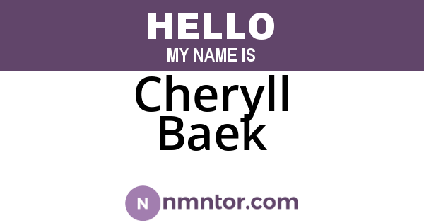 Cheryll Baek