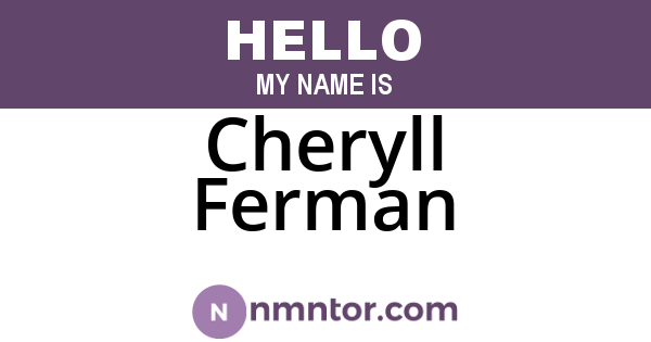 Cheryll Ferman