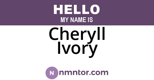 Cheryll Ivory