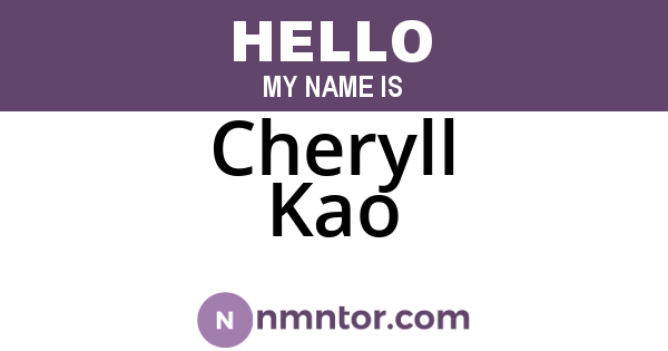 Cheryll Kao