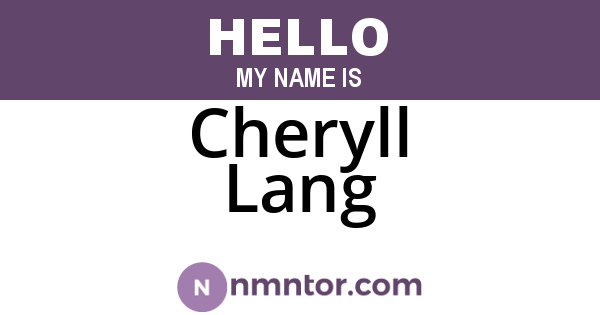 Cheryll Lang