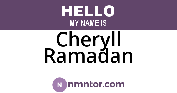 Cheryll Ramadan