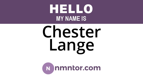 Chester Lange
