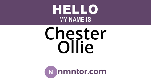 Chester Ollie