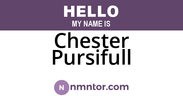 Chester Pursifull