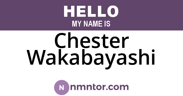 Chester Wakabayashi