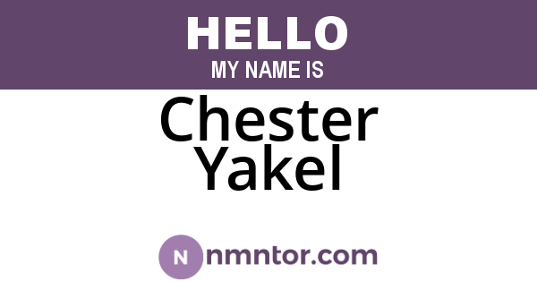 Chester Yakel