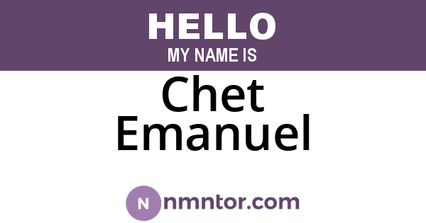 Chet Emanuel