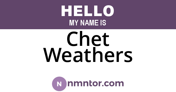 Chet Weathers