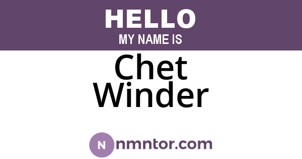 Chet Winder