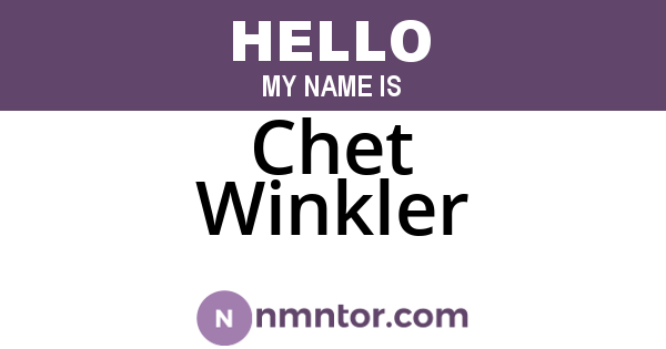 Chet Winkler