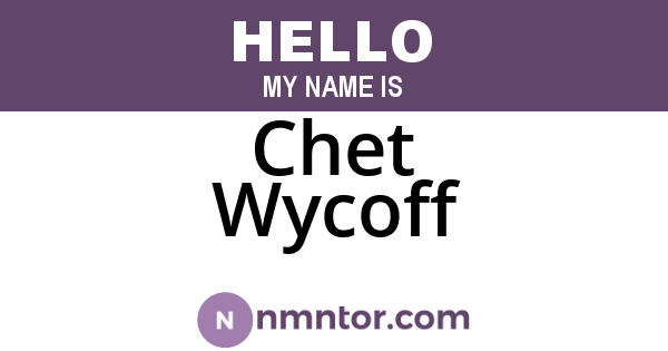 Chet Wycoff