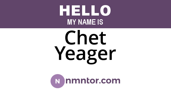 Chet Yeager