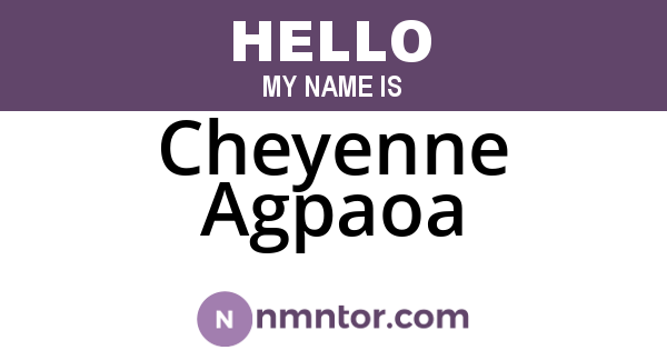 Cheyenne Agpaoa