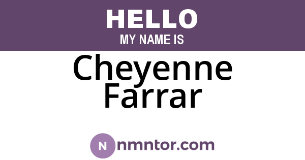 Cheyenne Farrar