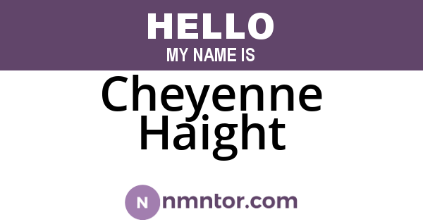 Cheyenne Haight