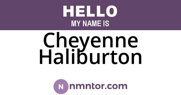 Cheyenne Haliburton