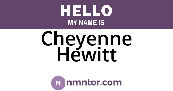 Cheyenne Hewitt