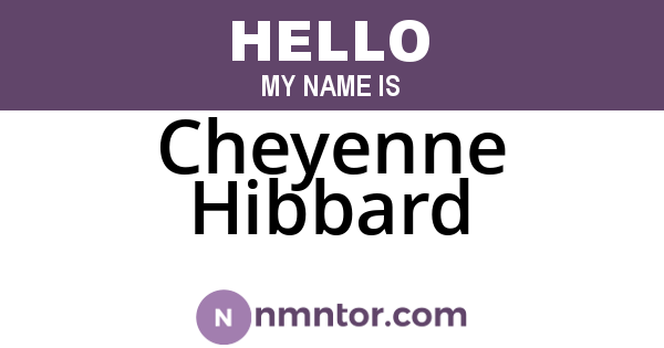 Cheyenne Hibbard
