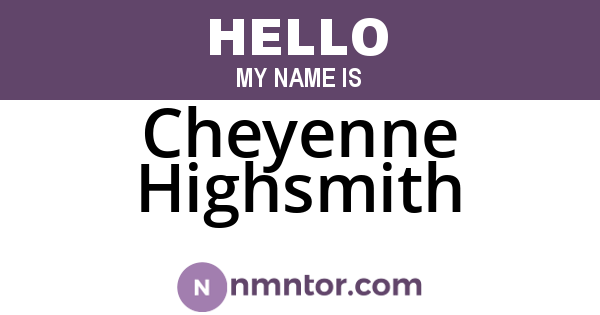 Cheyenne Highsmith