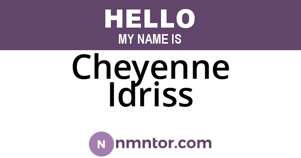 Cheyenne Idriss