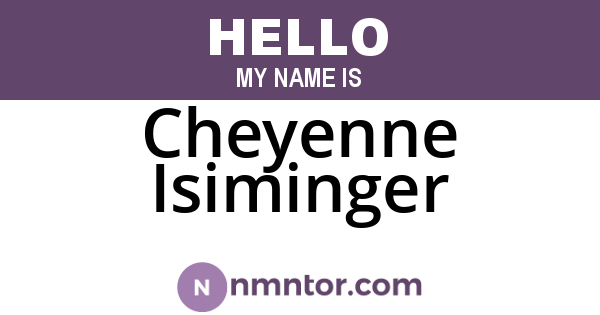 Cheyenne Isiminger