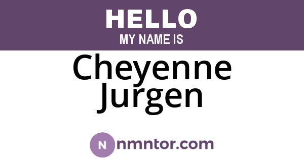 Cheyenne Jurgen