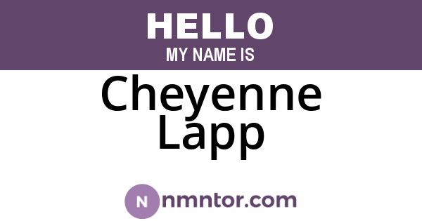 Cheyenne Lapp