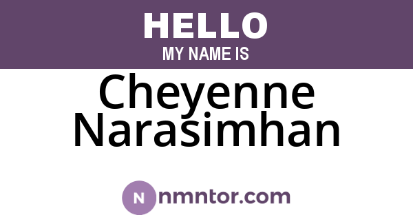 Cheyenne Narasimhan
