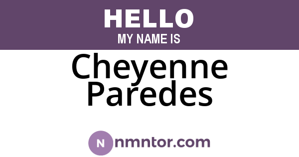 Cheyenne Paredes