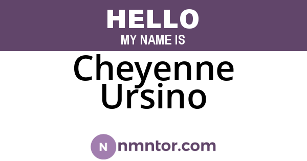 Cheyenne Ursino