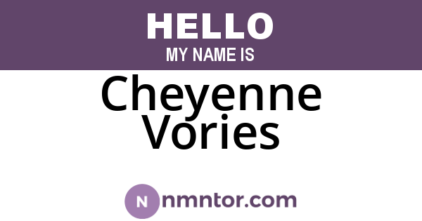 Cheyenne Vories