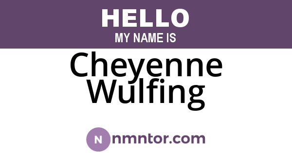 Cheyenne Wulfing