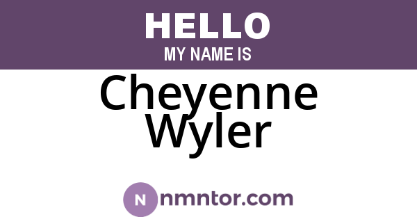 Cheyenne Wyler