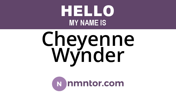 Cheyenne Wynder