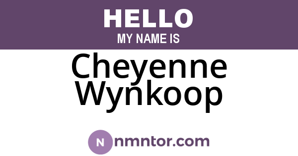 Cheyenne Wynkoop