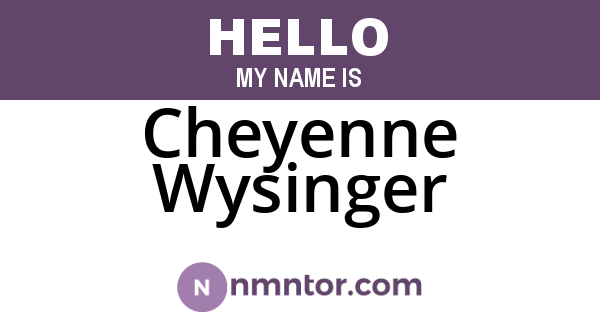 Cheyenne Wysinger