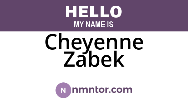 Cheyenne Zabek