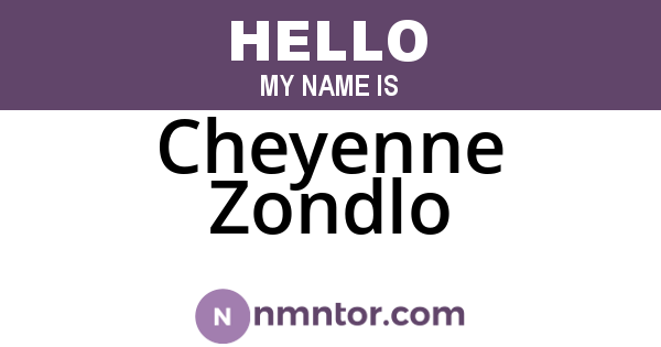 Cheyenne Zondlo