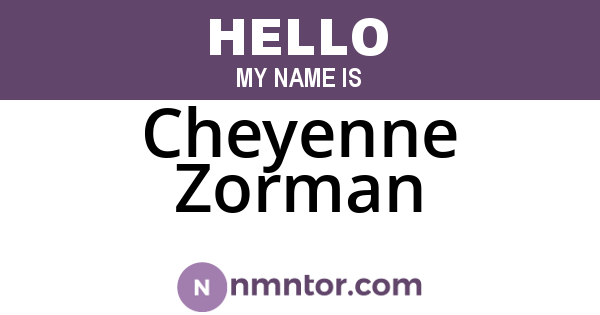 Cheyenne Zorman