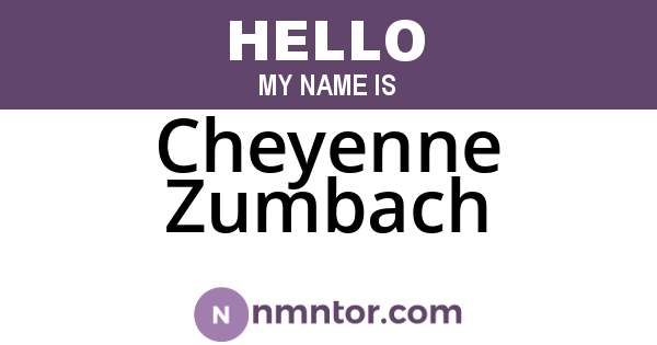 Cheyenne Zumbach