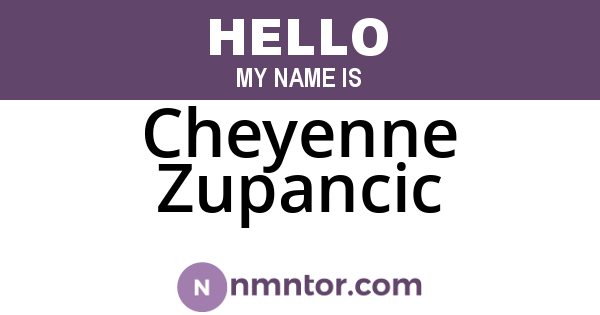 Cheyenne Zupancic