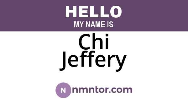 Chi Jeffery