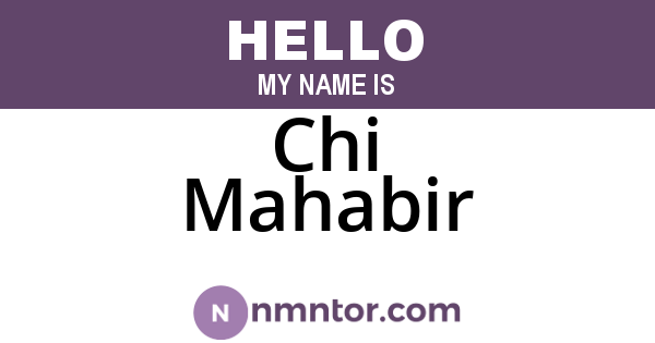 Chi Mahabir