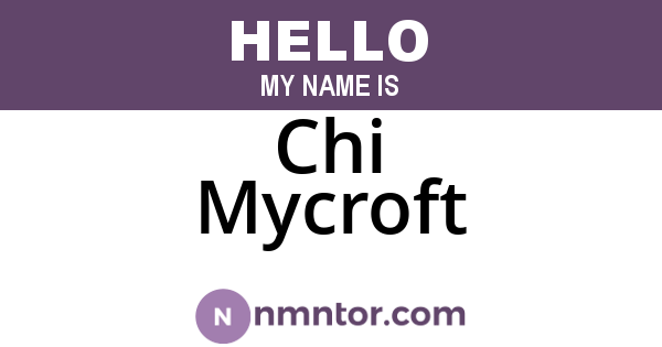 Chi Mycroft