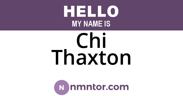 Chi Thaxton