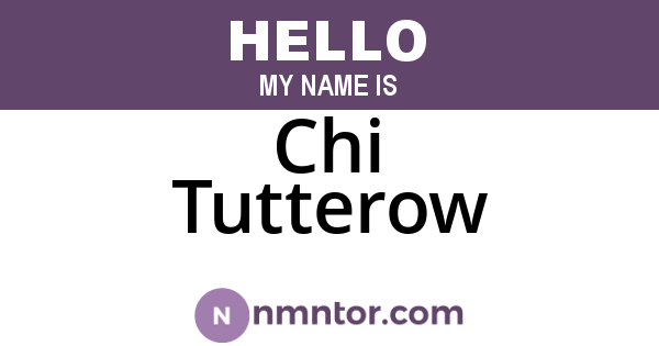 Chi Tutterow